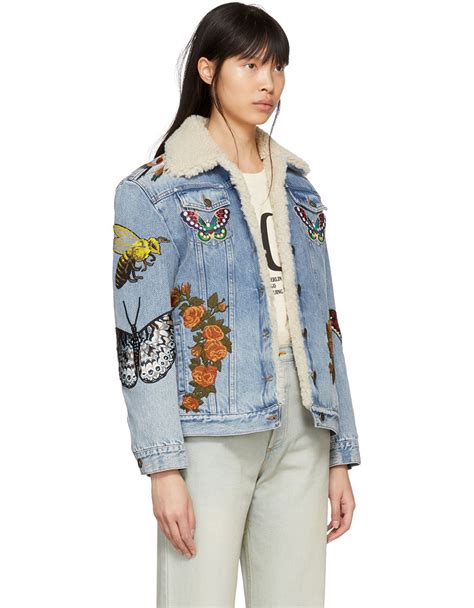 Gucci L’Aveugle Par Amour Shearling Denim Jacket 